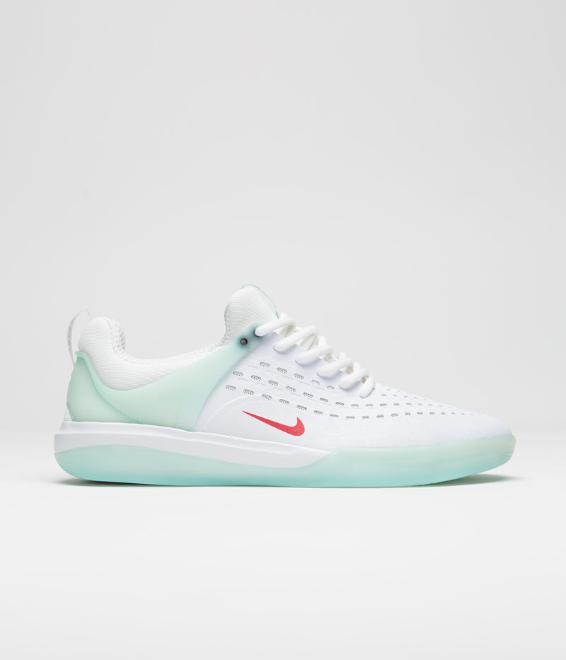 Nike SB Nyjah 3 Shoes in Skylight and University Red and Skylight - White