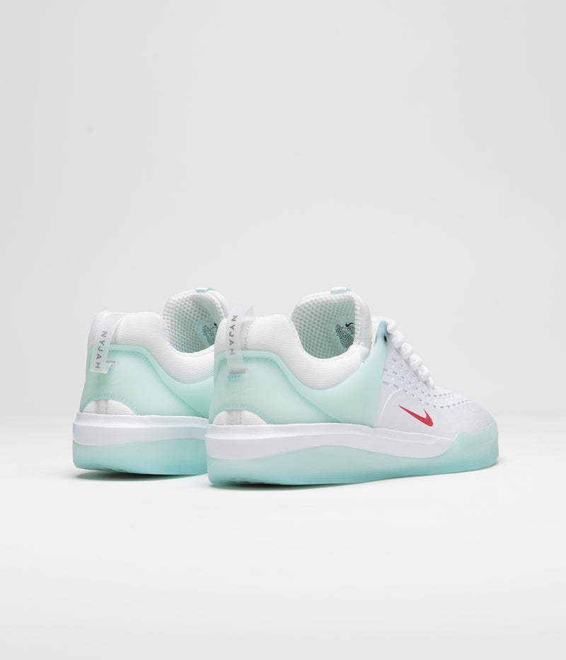 Nike SB Nyjah 3 Shoes in Skylight and University Red and Skylight - White