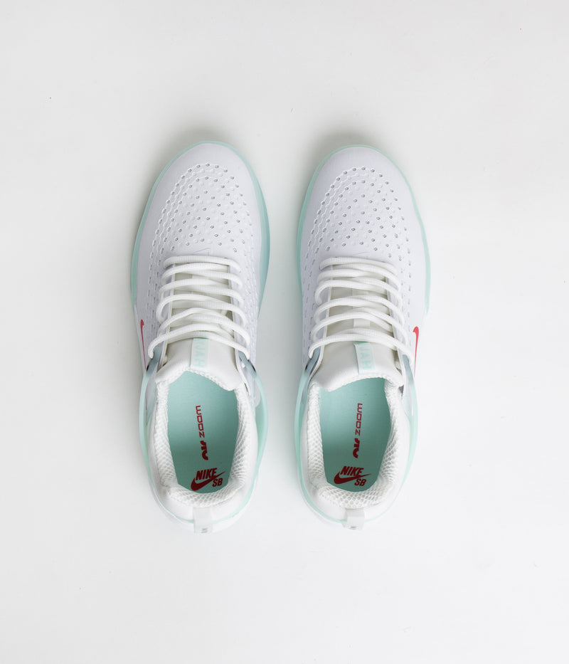 Nike SB Nyjah 3 Shoes in Skylight and University Red and Skylight - White