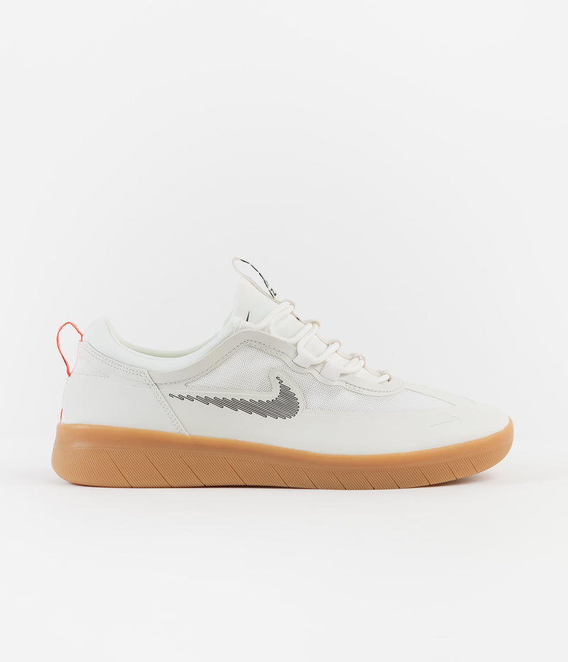 Nike SB Nyjah Free 2 Shoes in Summit White and Black and Bright Crimson