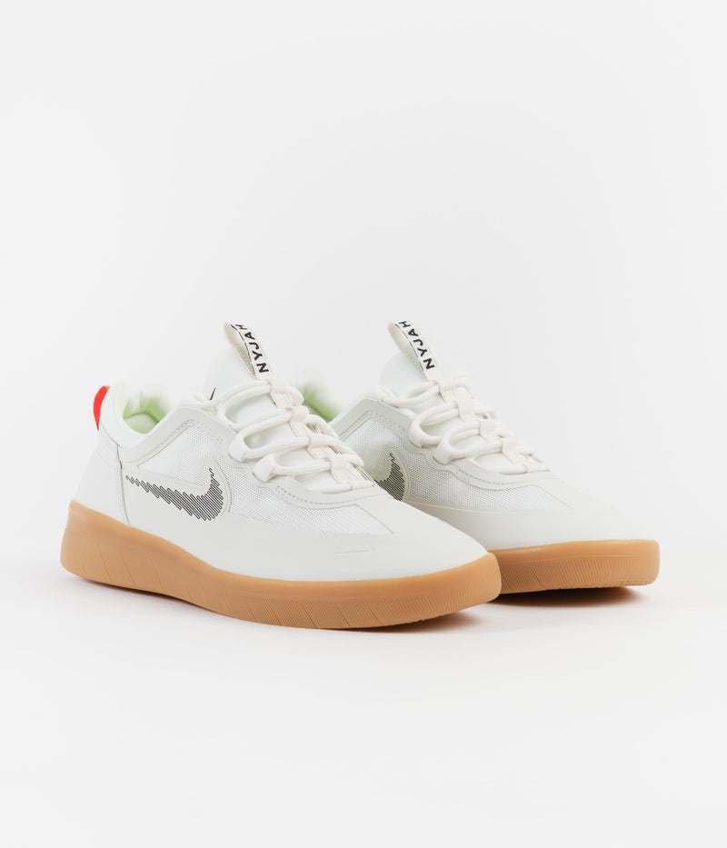 Nike SB Nyjah Free 2 Shoes in Summit White and Black and Bright Crimson