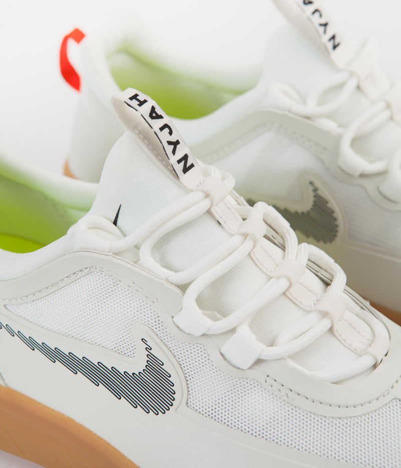 Nike SB Nyjah Free 2 Shoes in Summit White and Black and Bright Crimson