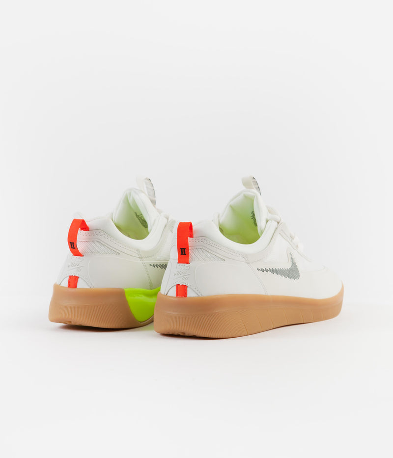 Nike SB Nyjah Free 2 Shoes in Summit White and Black and Bright Crimson