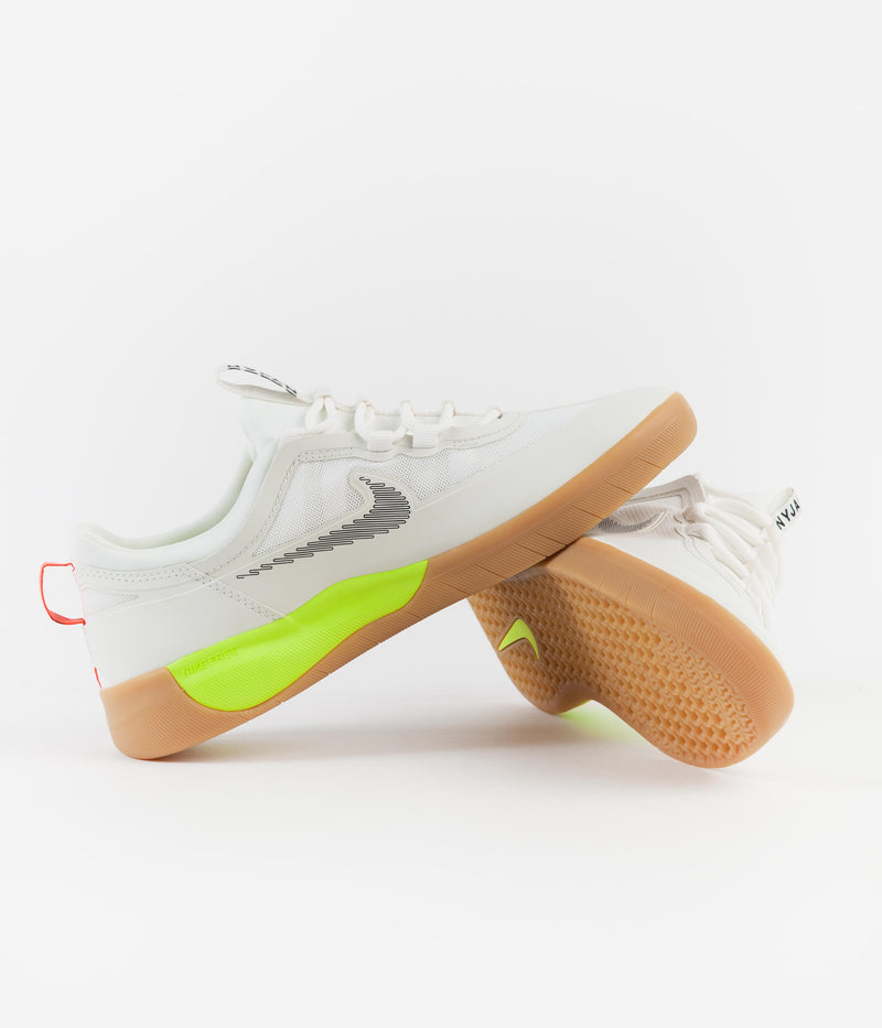 Nike SB Nyjah Free 2 Shoes in Summit White and Black and Bright Crimson