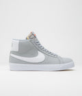 Nike SB Orange Label Blazer Mid Shoes in Wolf Grey and White and Wolf Grey