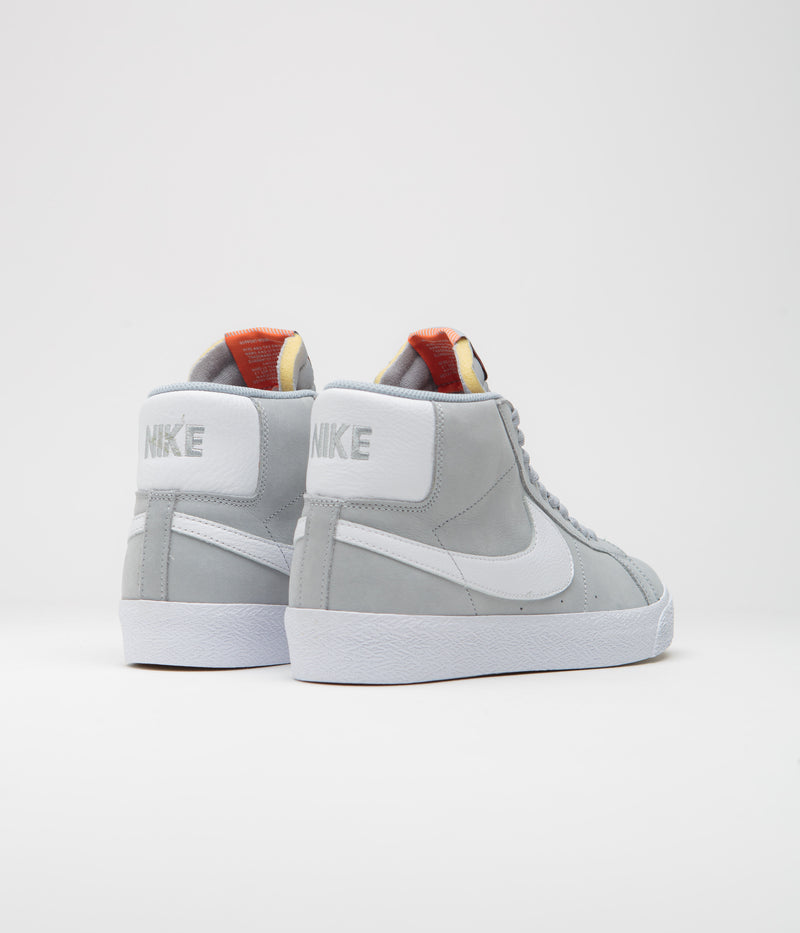 Nike SB Orange Label Blazer Mid Shoes in Wolf Grey and White and Wolf Grey