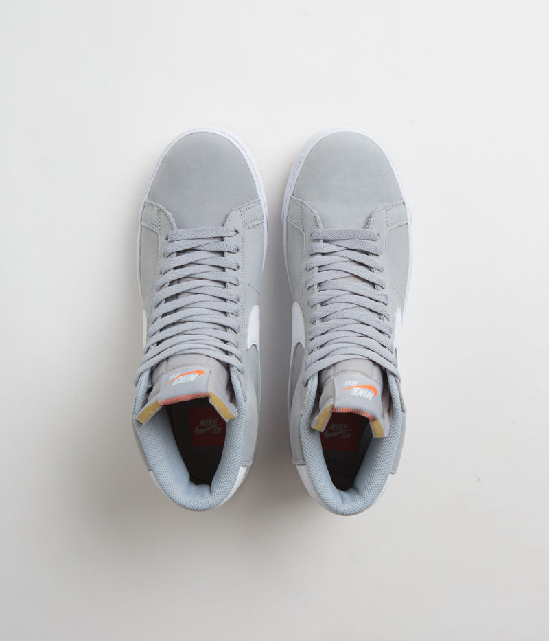 Nike SB Orange Label Blazer Mid Shoes in Wolf Grey and White and Wolf Grey