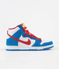 Nike SB Orange Label Dunk High Pro Shoes in Light Photo Blue and University Red