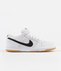Nike SB Orange Label Dunk Low Pro Shoes in White and Black and Gum