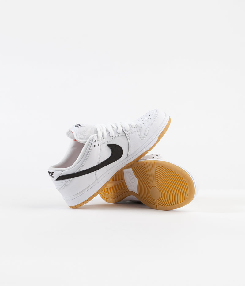 Nike SB Orange Label Dunk Low Pro Shoes in White and Black and Gum