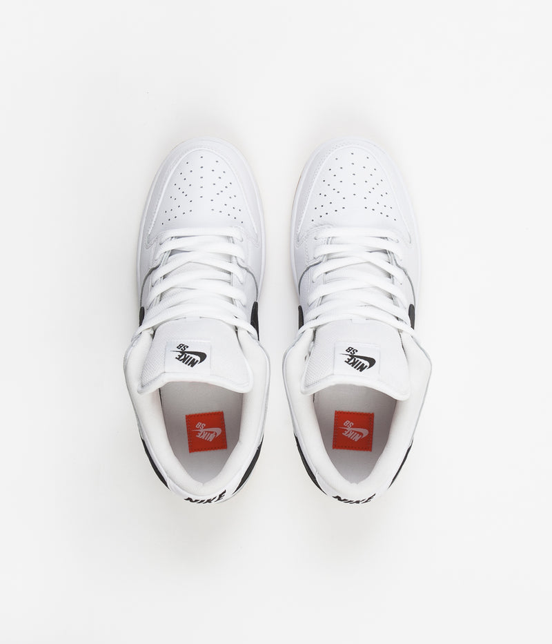 Nike SB Orange Label Dunk Low Pro Shoes in White and Black and Gum