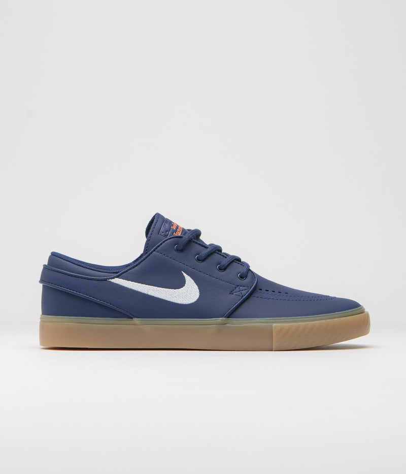 Nike SB Orange Label Janoski OG+ Shoes in Navy and White and Navy - Gum Light Brown