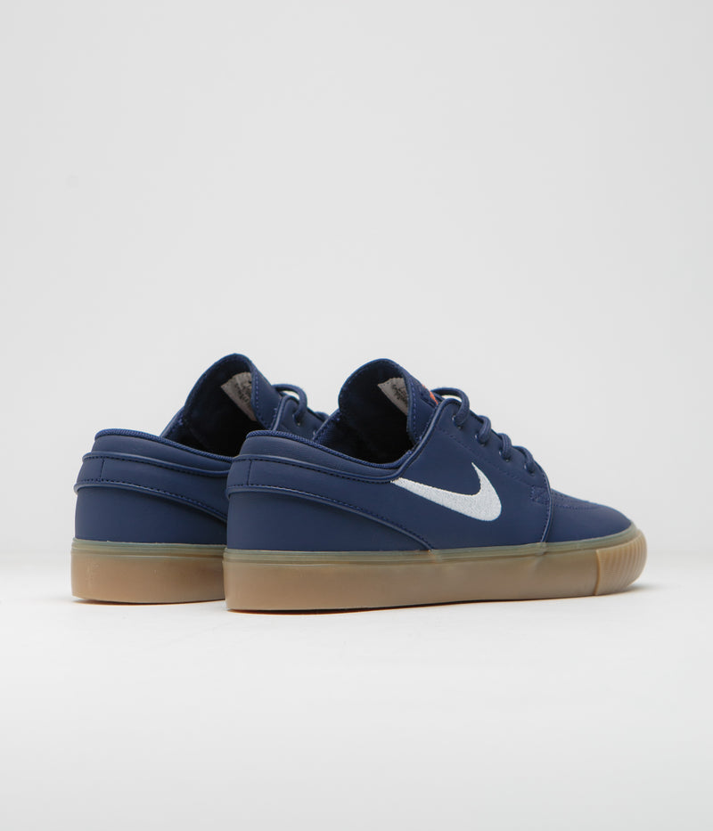 Nike SB Orange Label Janoski OG+ Shoes in Navy and White and Navy - Gum Light Brown