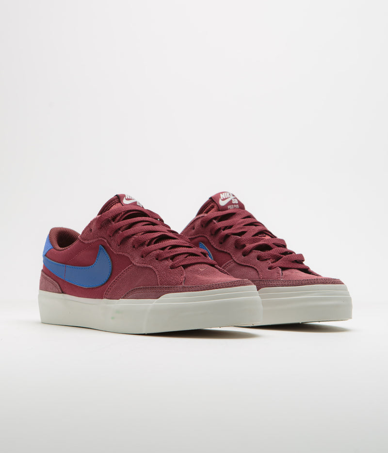 Nike SB Pogo Plus Shoes in Team Red and Hyper Royal and Dark Team Red