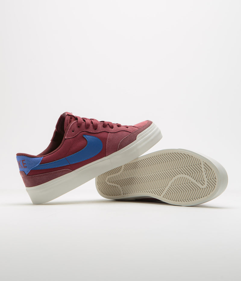 Nike SB Pogo Plus Shoes in Team Red and Hyper Royal and Dark Team Red