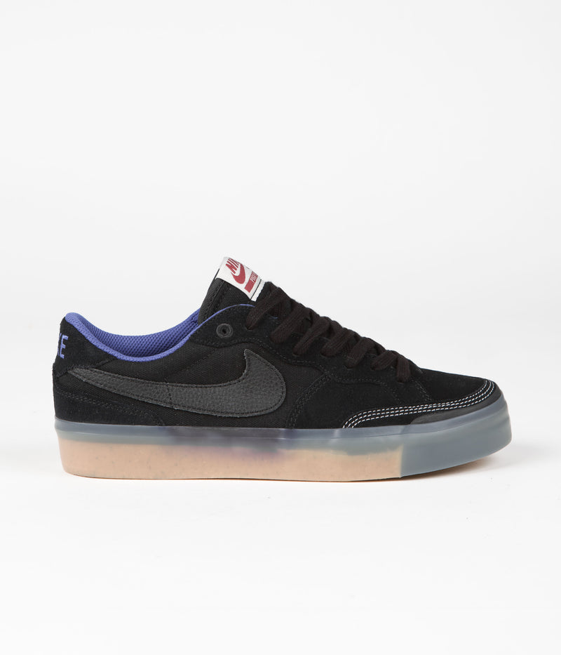 Nike SB Pogo Premium Shoes in Black and Black and Hyper Royal - Gum Light Brown