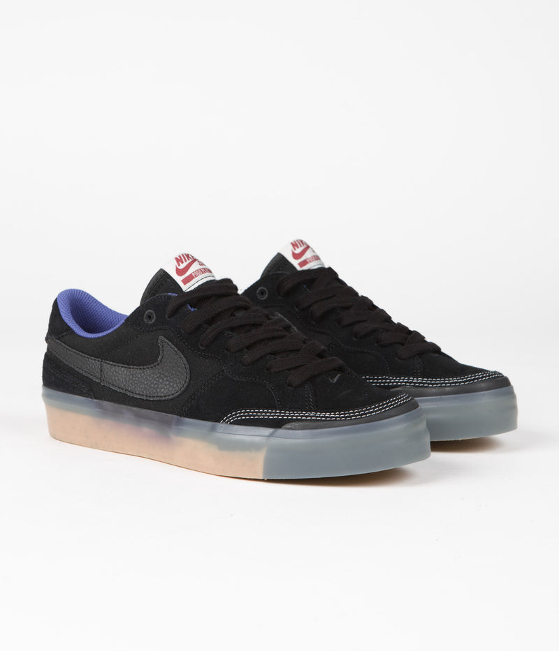 Nike SB Pogo Premium Shoes in Black and Black and Hyper Royal - Gum Light Brown