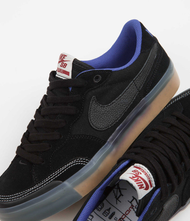 Nike SB Pogo Premium Shoes in Black and Black and Hyper Royal - Gum Light Brown