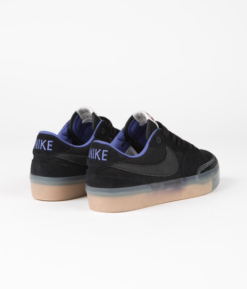 Nike SB Pogo Premium Shoes in Black and Black and Hyper Royal - Gum Light Brown