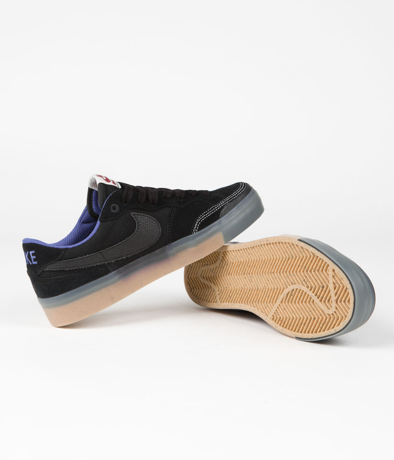 Nike SB Pogo Premium Shoes in Black and Black and Hyper Royal - Gum Light Brown