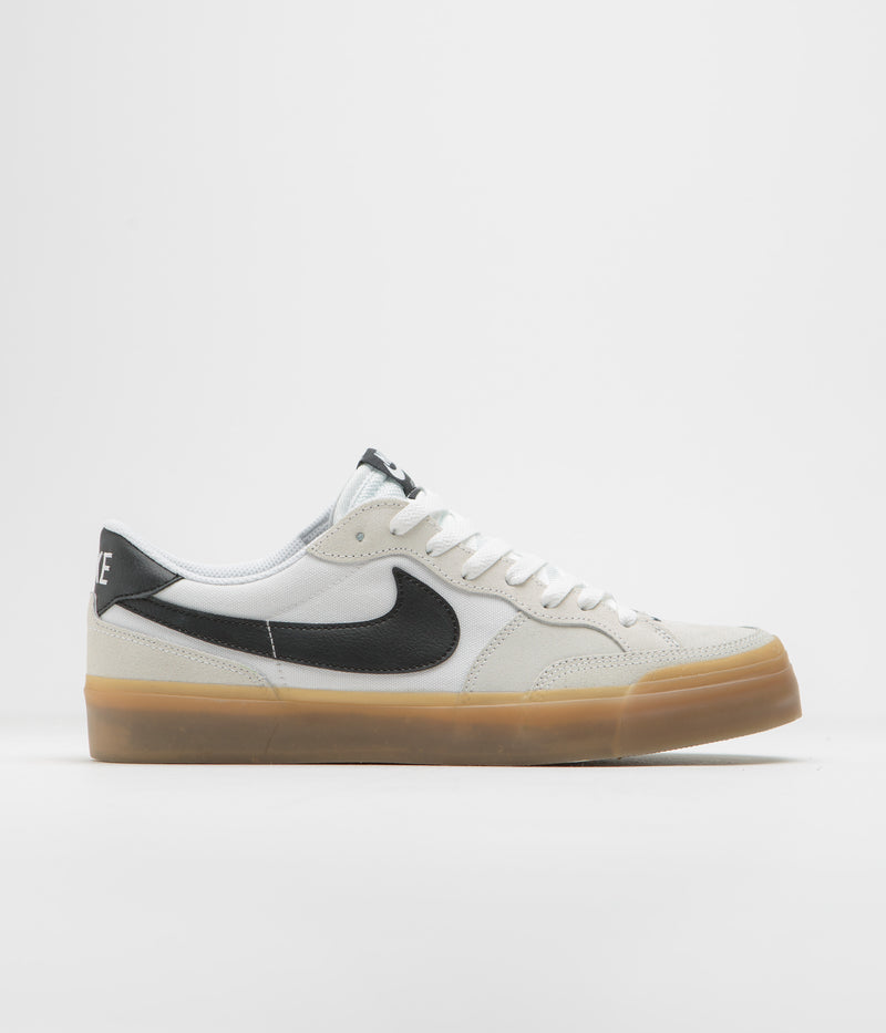 Nike SB Pogo Shoes in White and Black and White - Gum Light Brown