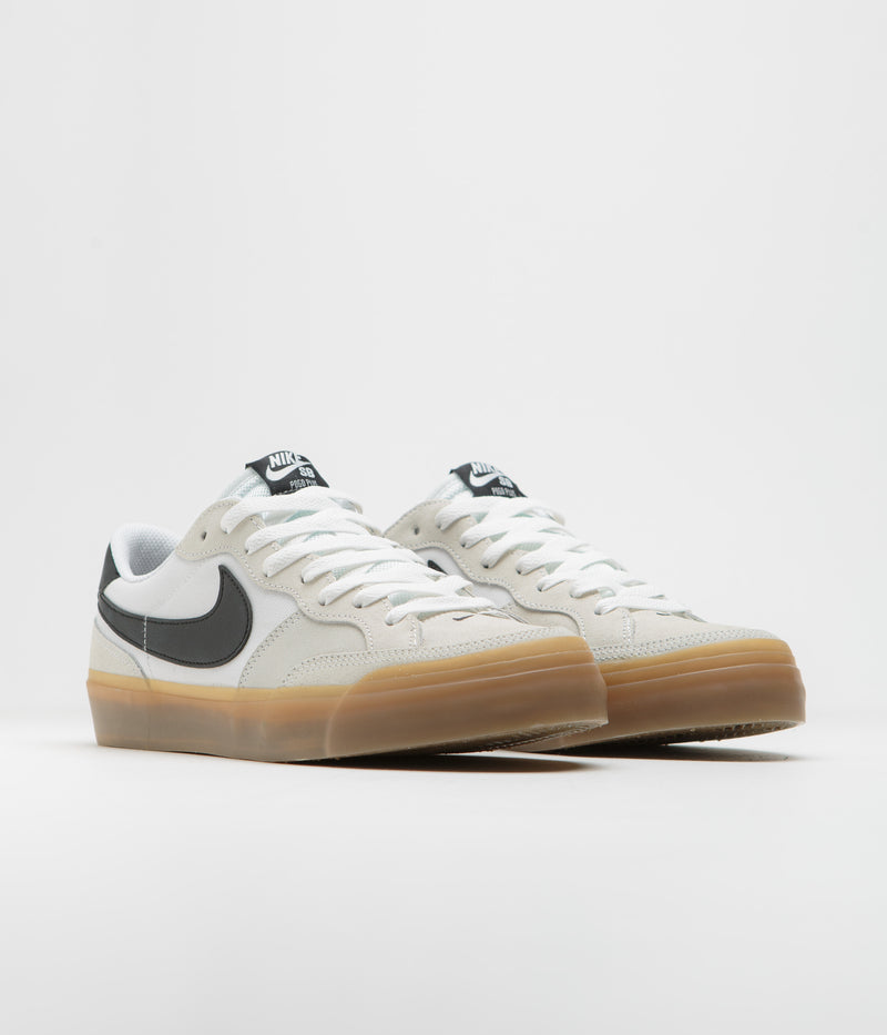 Nike SB Pogo Shoes in White and Black and White - Gum Light Brown