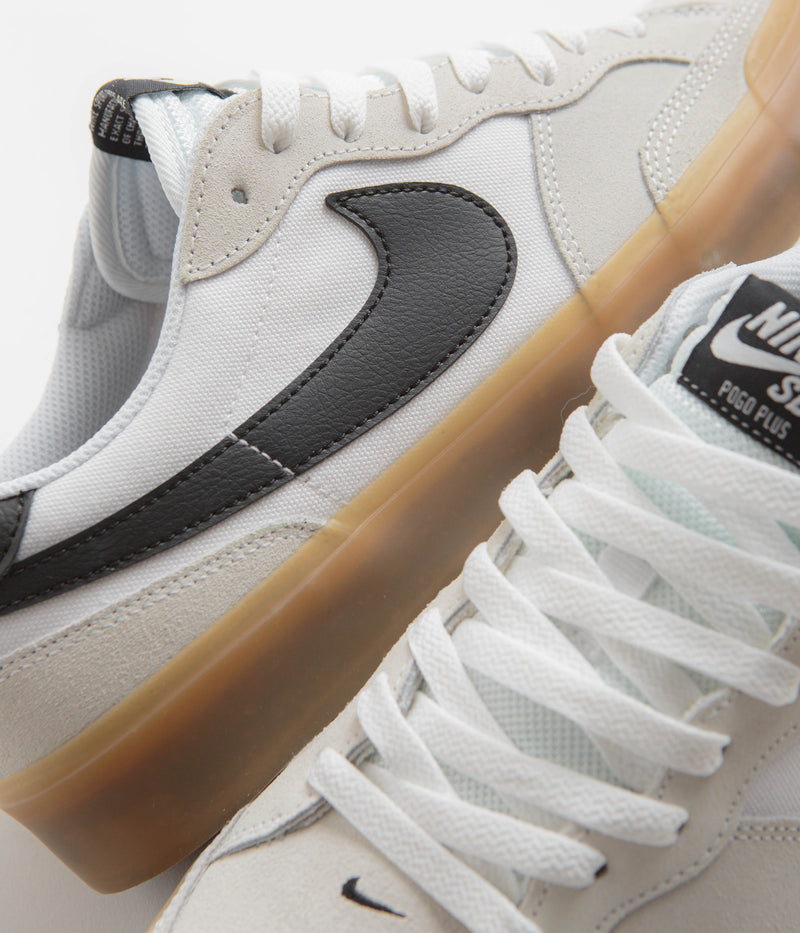 Nike SB Pogo Shoes in White and Black and White - Gum Light Brown