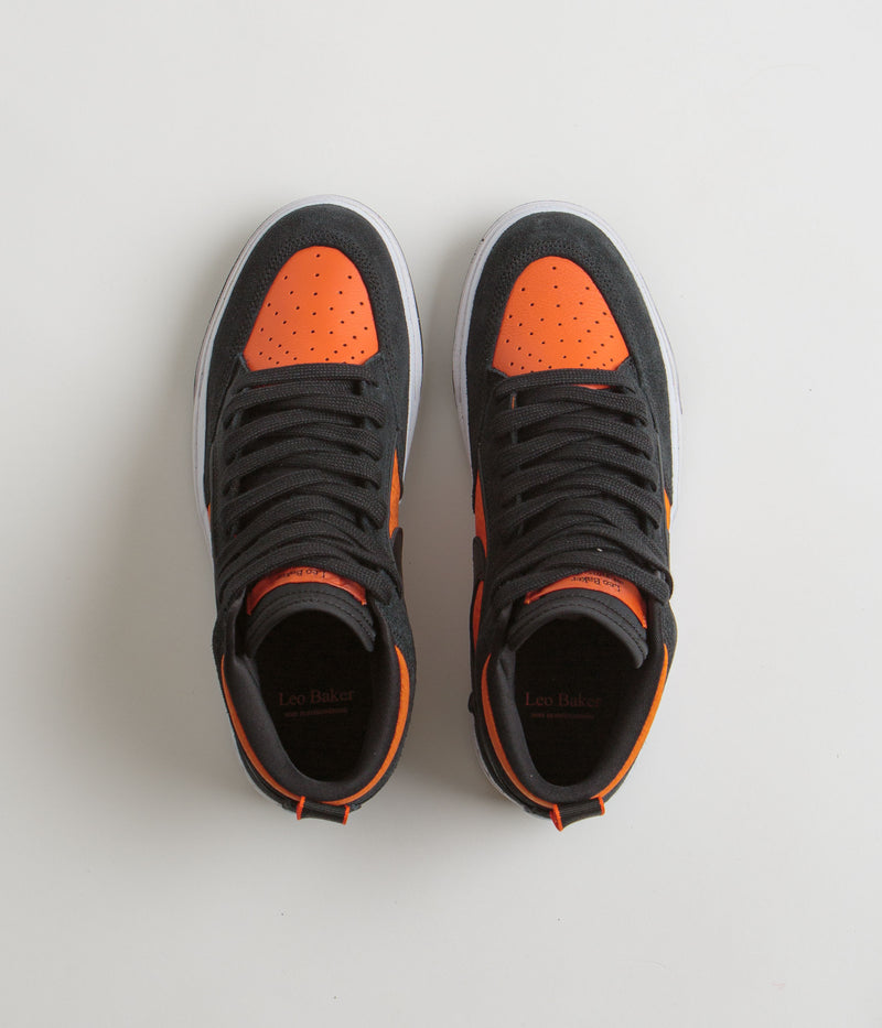 Nike SB React Leo Shoes in Black and Black and Orange - Electro Orange