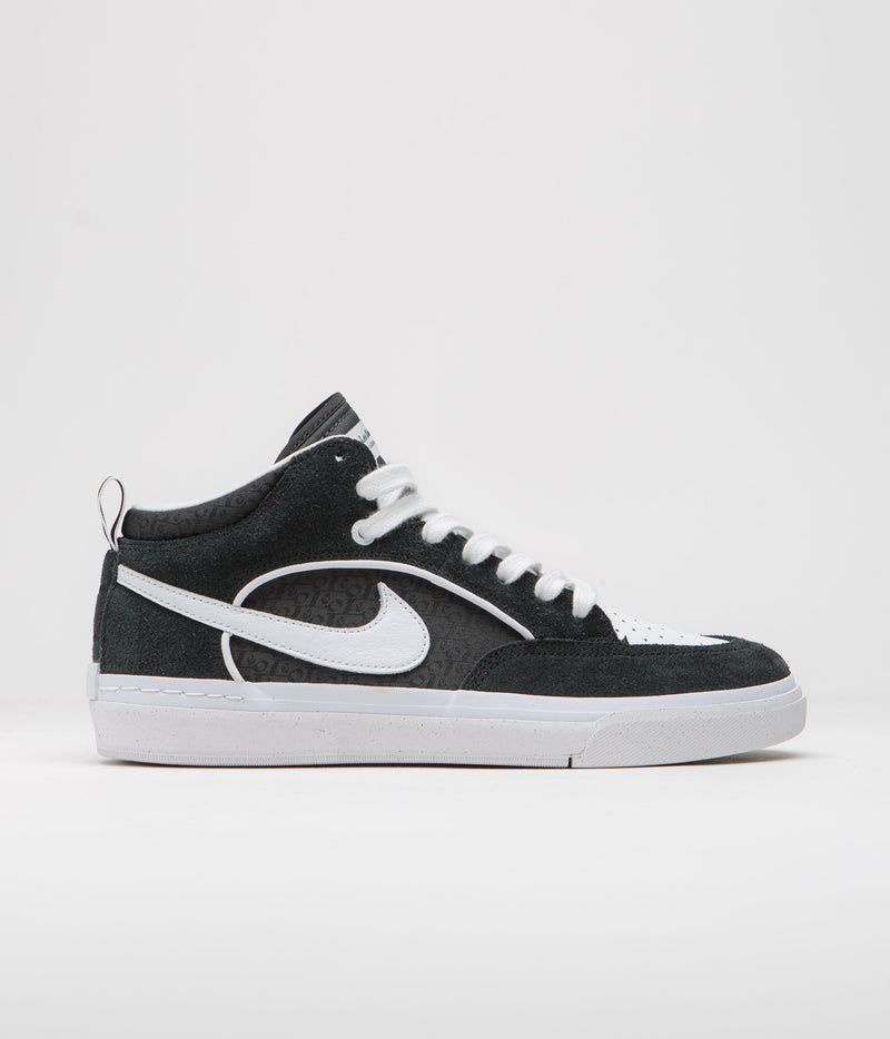 Nike SB React Leo Shoes in Black and White and Black - Gum Light Brown