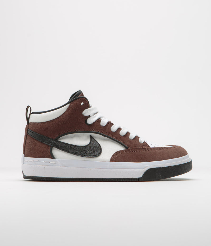 Nike SB React Leo Shoes in Light Chocolate and Black and White - Black