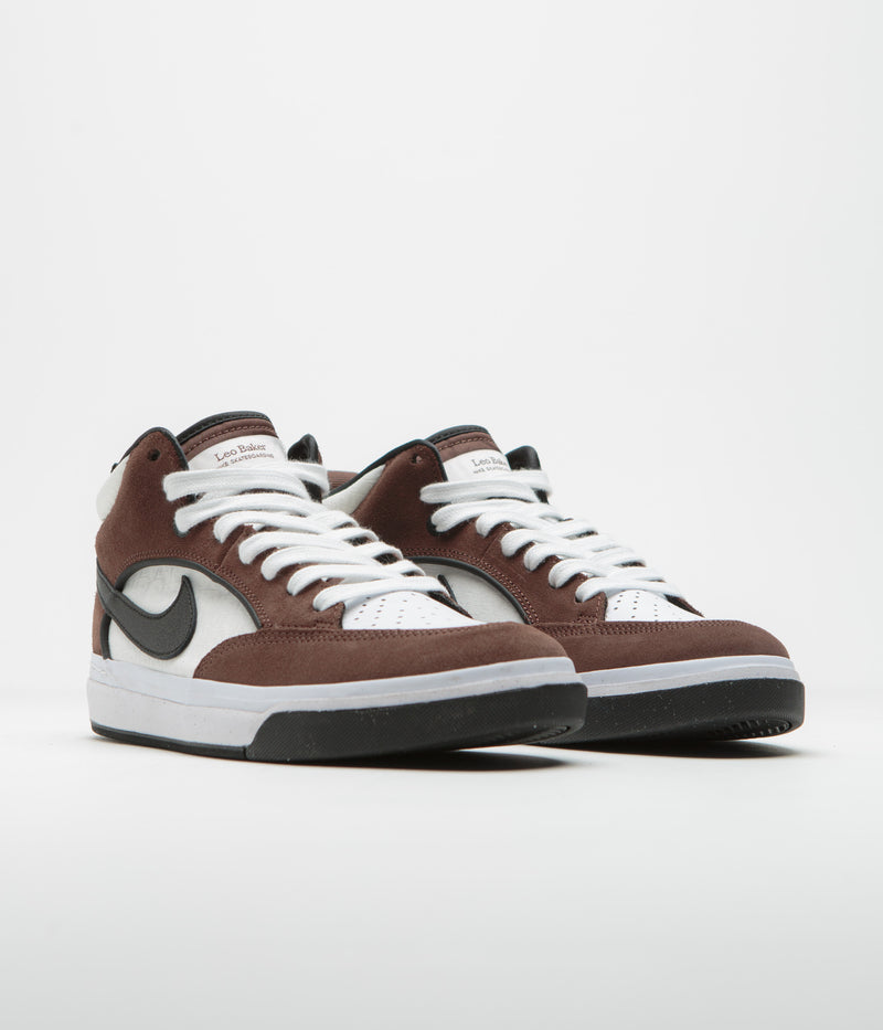 Nike SB React Leo Shoes in Light Chocolate and Black and White - Black
