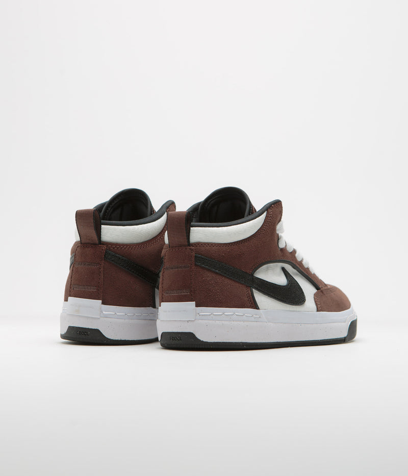 Nike SB React Leo Shoes in Light Chocolate and Black and White - Black