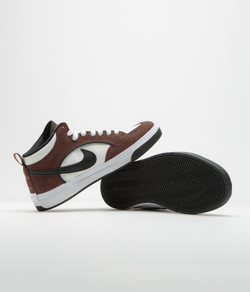 Nike SB React Leo Shoes in Light Chocolate and Black and White - Black