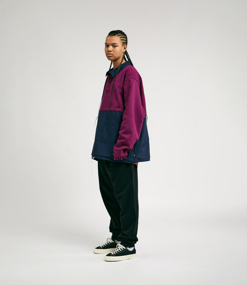 Nike SB Rugby Pullover Jacket in Sangria and Obsidian / Obsidian / Black