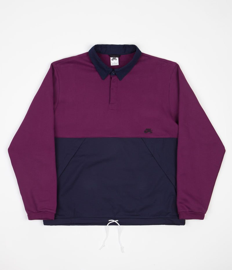 Nike SB Rugby Pullover Jacket in Sangria and Obsidian / Obsidian / Black