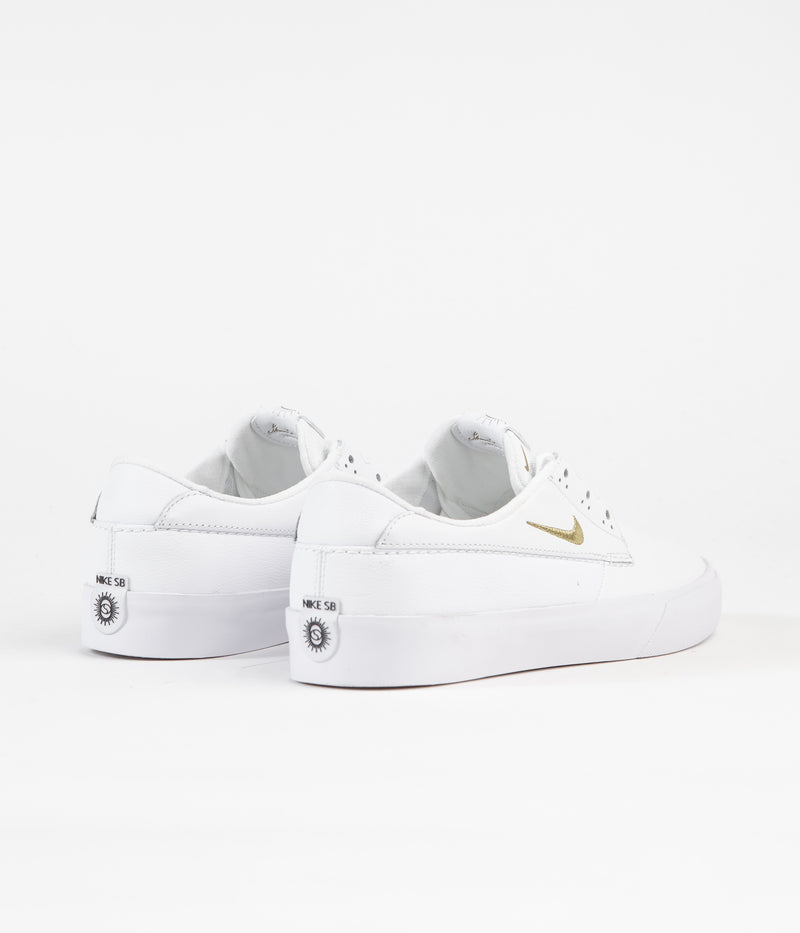 Nike SB Shane Premium Shoes in White and Metallic Gold and White - White