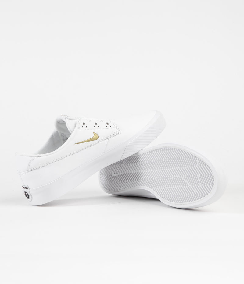 Nike SB Shane Premium Shoes in White and Metallic Gold and White - White