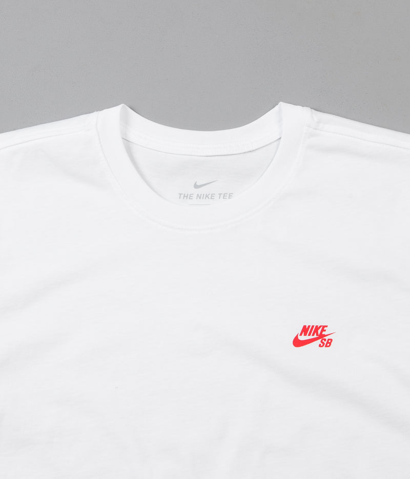 Nike SB Sleeve Stripe T-Shirt in White and University Red