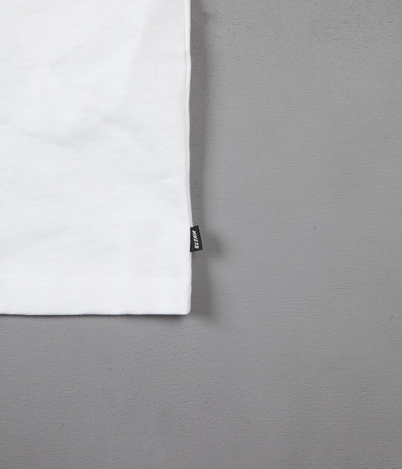 Nike SB Sleeve Stripe T-Shirt in White and University Red