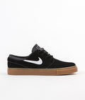 Nike SB Stefan Janoski Shoes in Black and White and Gum Light Brown
