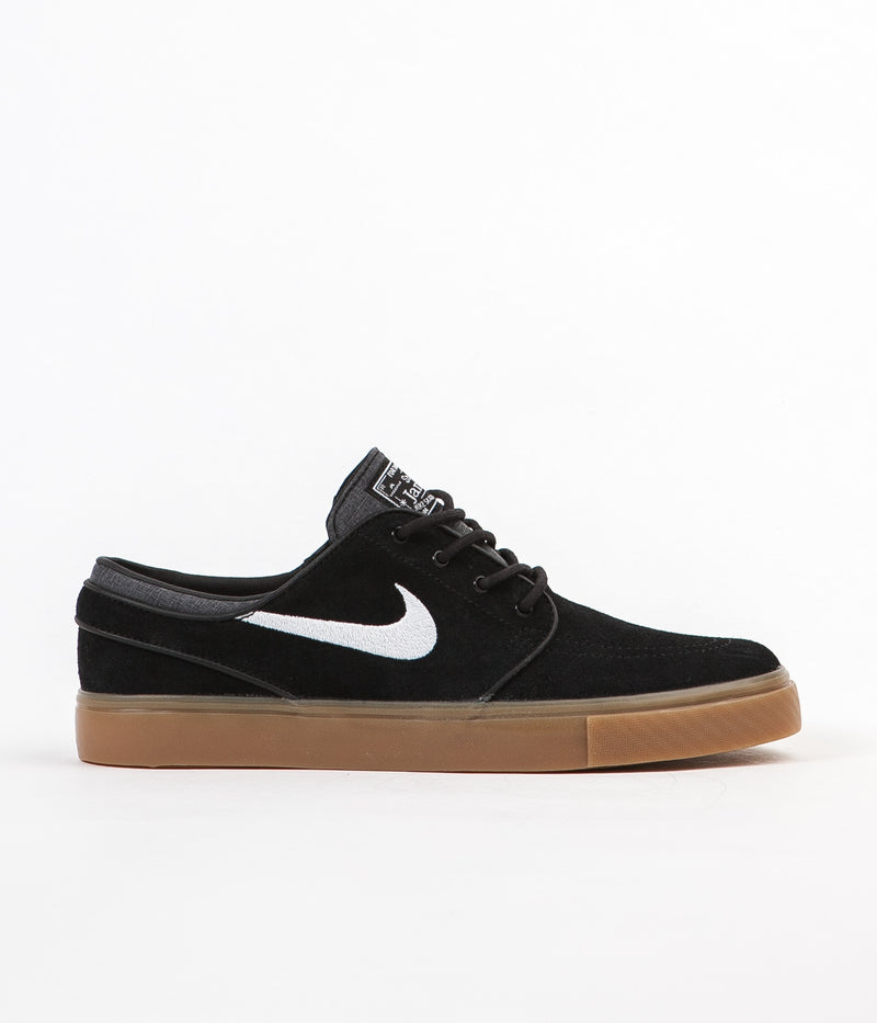 Nike SB Stefan Janoski Shoes in Black and White and Gum Light Brown