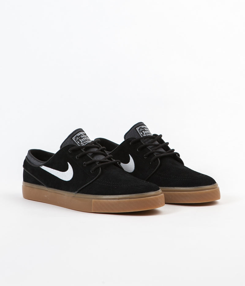 Nike SB Stefan Janoski Shoes in Black and White and Gum Light Brown
