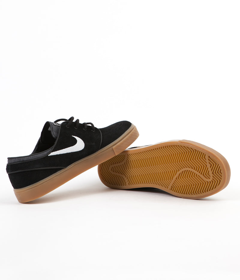 Nike SB Stefan Janoski Shoes in Black and White and Gum Light Brown
