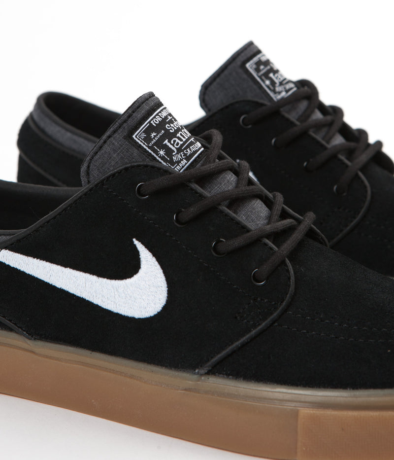 Nike SB Stefan Janoski Shoes in Black and White and Gum Light Brown