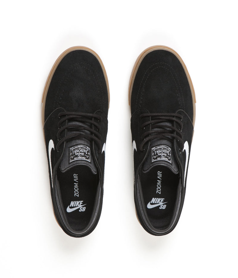 Nike SB Stefan Janoski Shoes in Black and White and Gum Light Brown
