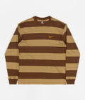 Nike SB Stripe Long Sleeve T-Shirt in Cacao Wow and Dark Driftwood