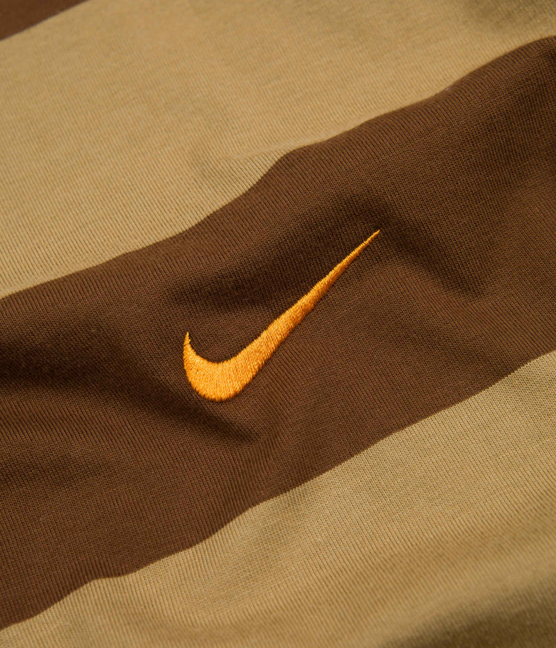 Nike SB Stripe Long Sleeve T-Shirt in Cacao Wow and Dark Driftwood