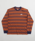Nike SB Stripe Long Sleeve T-Shirt in Purple Ink and Campfire Orange