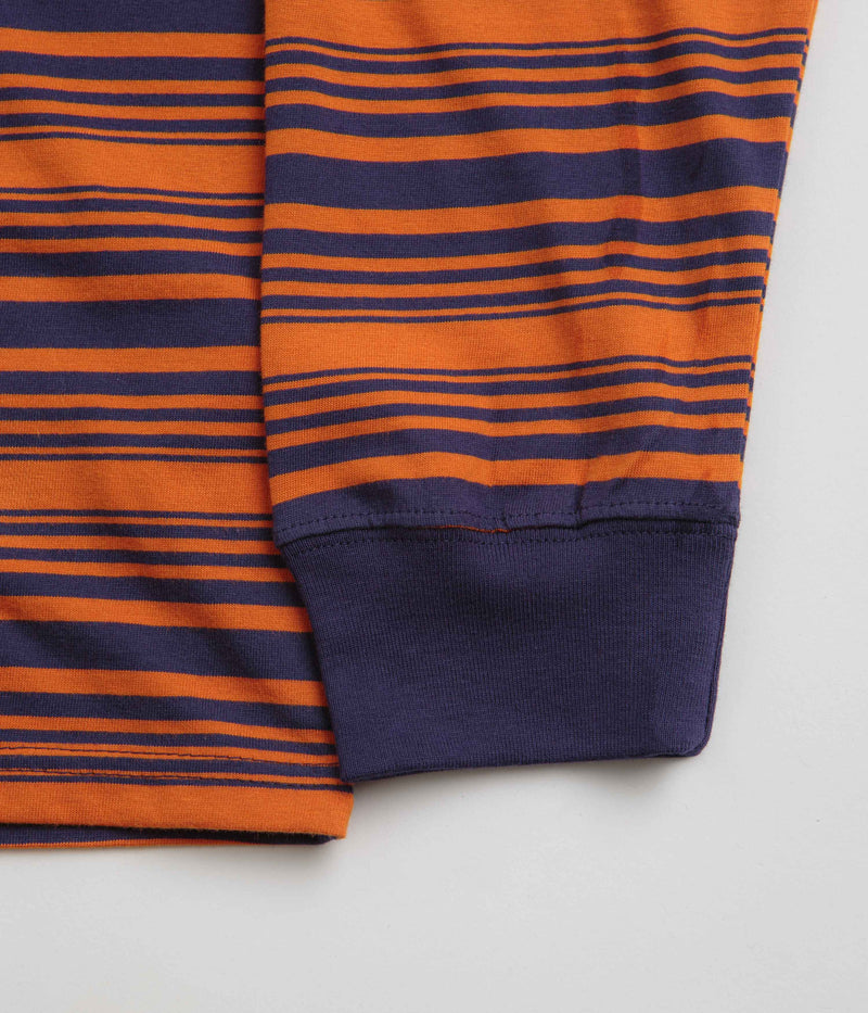 Nike SB Stripe Long Sleeve T-Shirt in Purple Ink and Campfire Orange