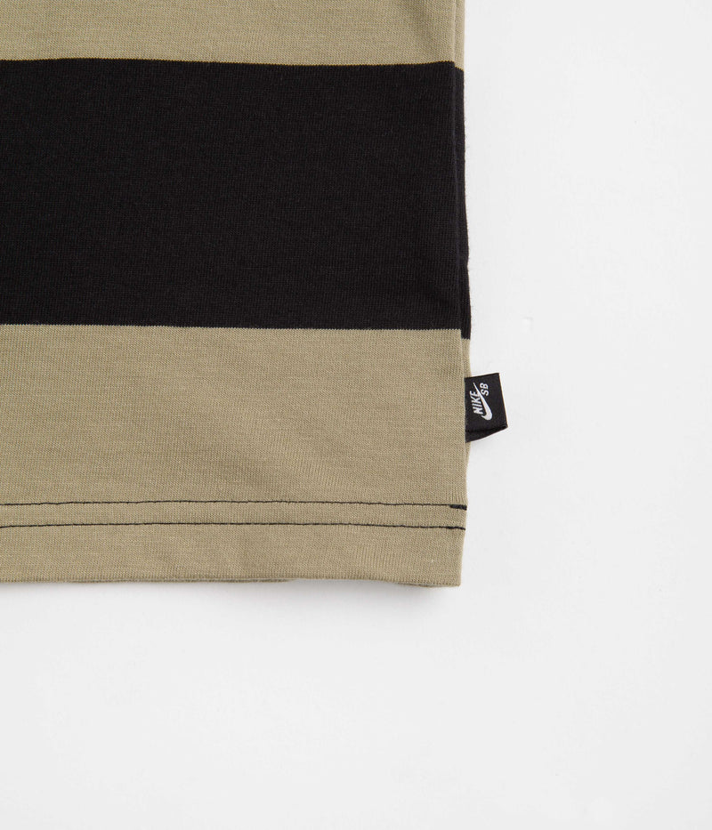 Nike SB Stripe T-Shirt in Neutral Olive and Black / White